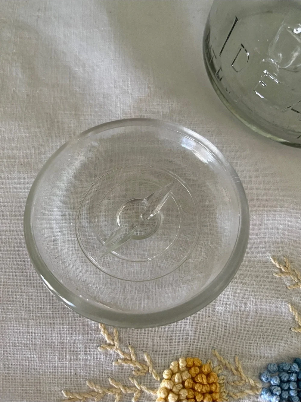 Vintage Ball Glass Canister – “Pat. Pend. 1908” Embossed Ball Logo & Wire Bail